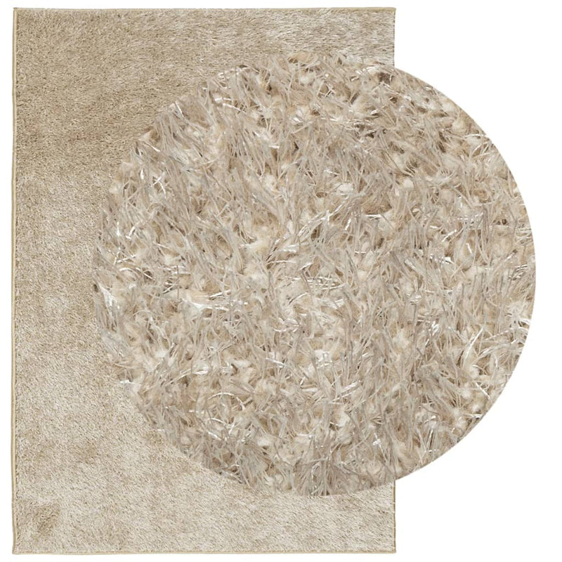 Load image into Gallery viewer, Vidaxl vloerkleed istan hoogpolig glanzend 160x230 cm beige