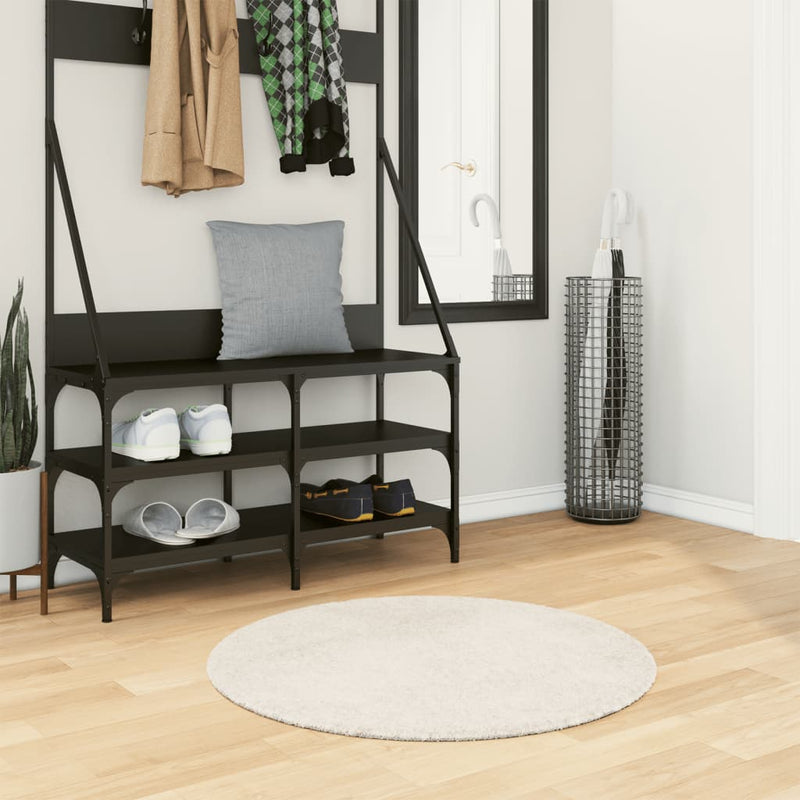 Load image into Gallery viewer, Vidaxl vloerkleed istan hoogpolig glanzend ø 80 cm crèmekleurig