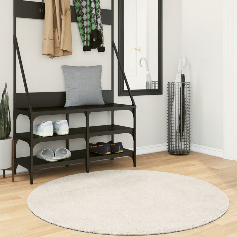 Load image into Gallery viewer, Vidaxl vloerkleed istan hoogpolig glanzend ø 120 cm crèmekleurig