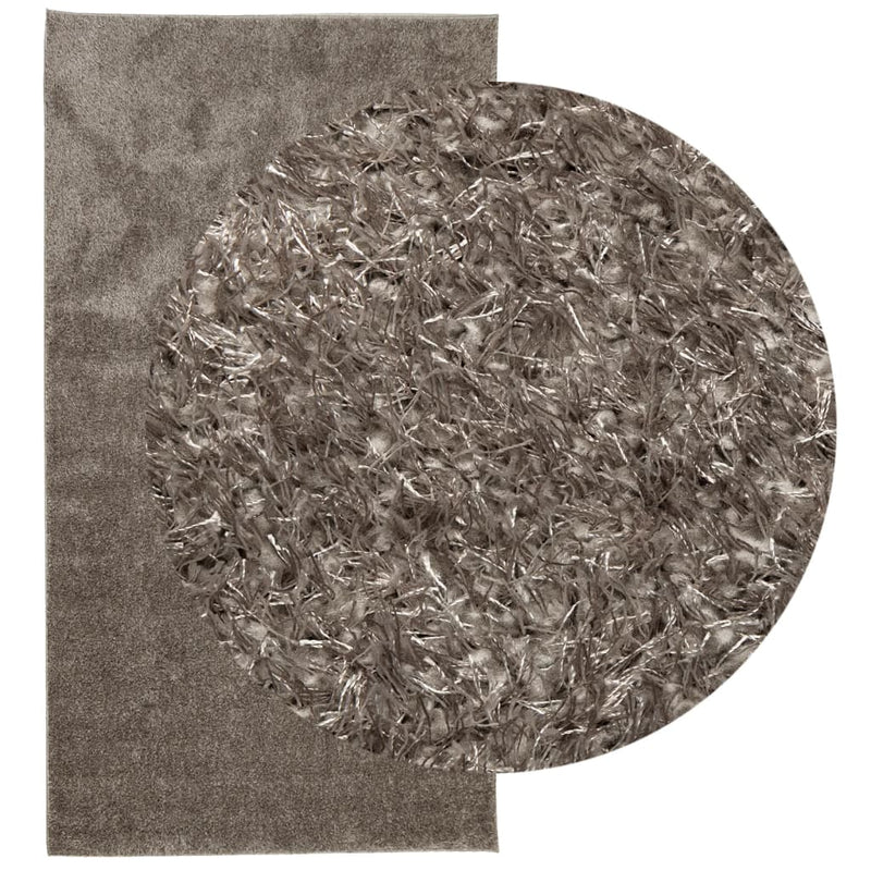 Load image into Gallery viewer, Vidaxl vloerkleed istan hoogpolig glanzend 80x150 cm grijs
