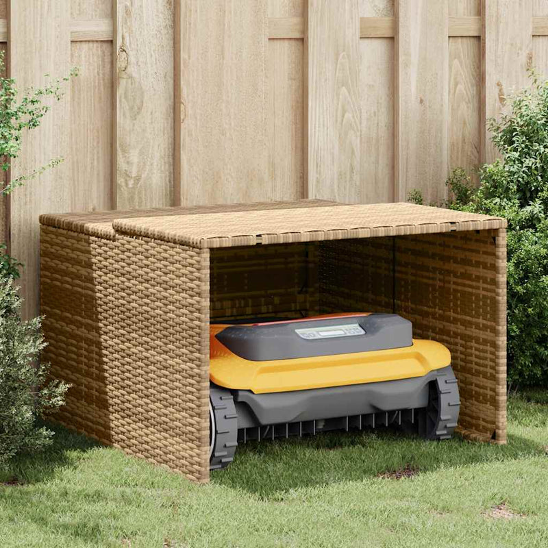 Cargue la imagen en el visor de la galería, Vidaxl garage voor robotmaaier 86x90x52 57 cm poly rattan beige