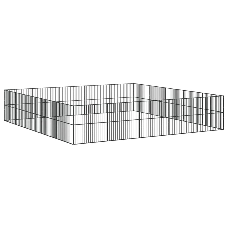 Load image into Gallery viewer, VidaXL Hondenkennel 20 panelen gepoedercoat staal zwart