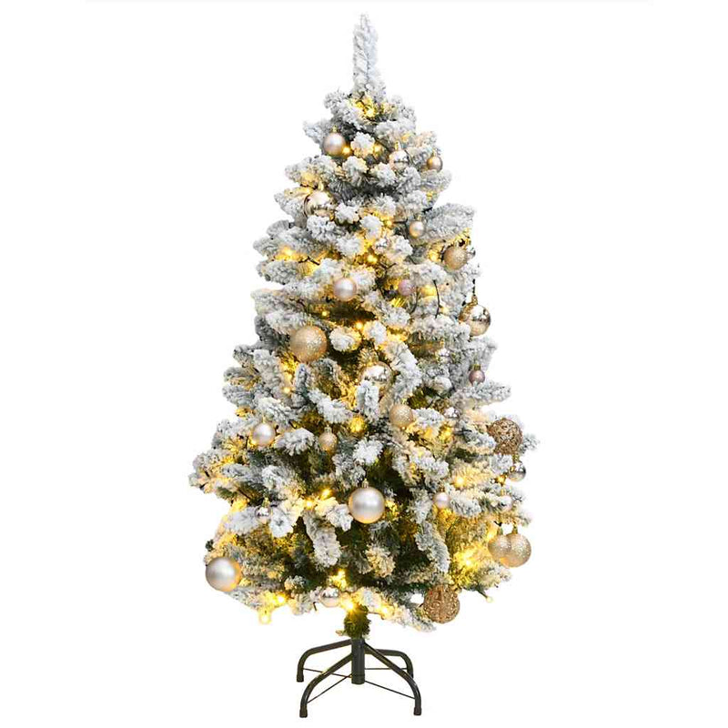 Afbeelding laden in galerijviewer, Vidaxl kunstkerstboom met scharnieren 150 led's en kerstballen 150 cm