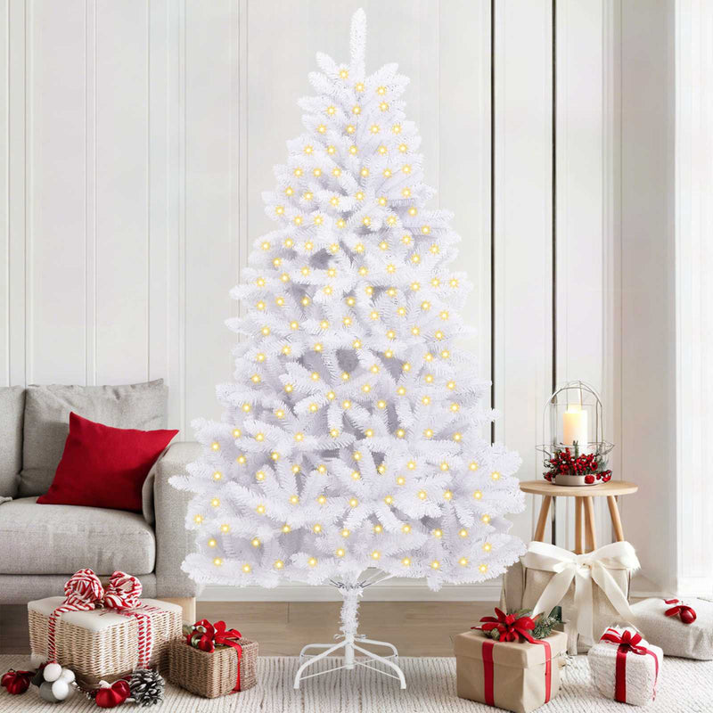 Chargez l'image dans la visionneuse de la galerie, Vidaxl kunstkerstboom met 300 led wit 210 cm pvc en metaal
