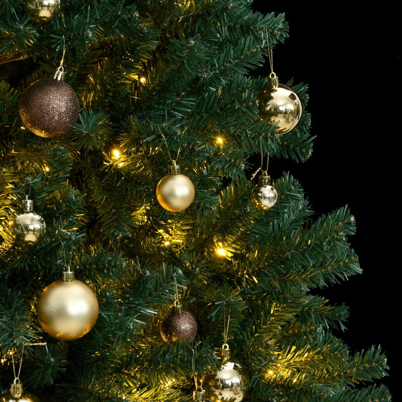 Load image into Gallery viewer, VidaXL Kunstkerstboom met scharnieren 300 LED's en kerstballen 240 cm