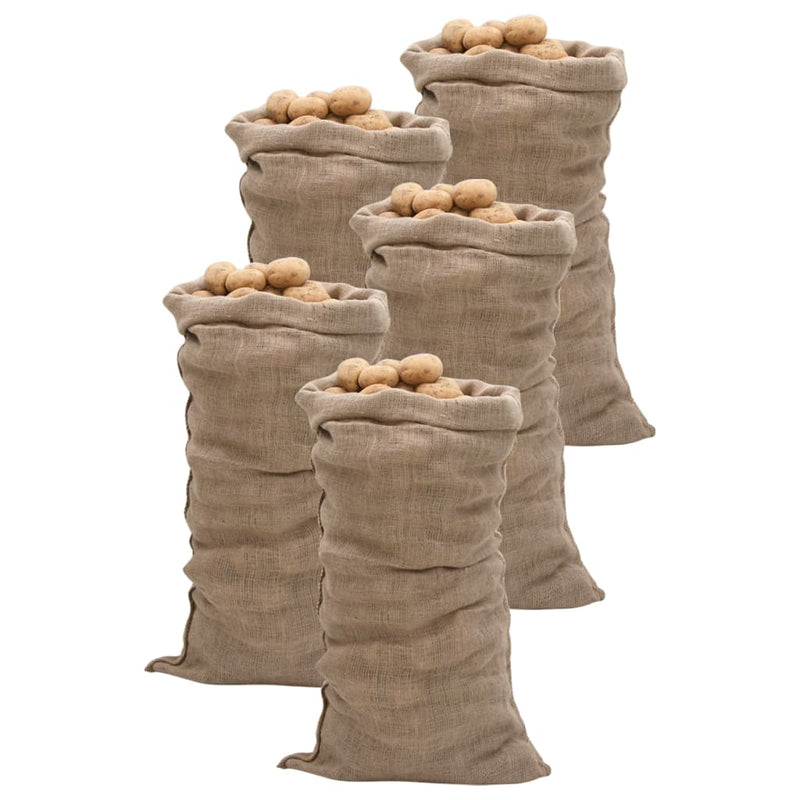 Load image into Gallery viewer, Vidaxl jutezakken 5 stuks 220 g m² 65x135 cm 100% jute