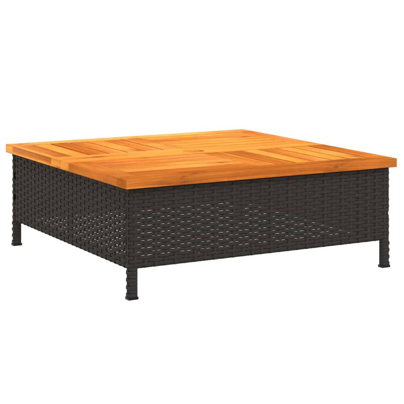 Load image into Gallery viewer, Vidaxl parasolvoetbedekking 70x70x25 cm poly rattan acaciahout zwart