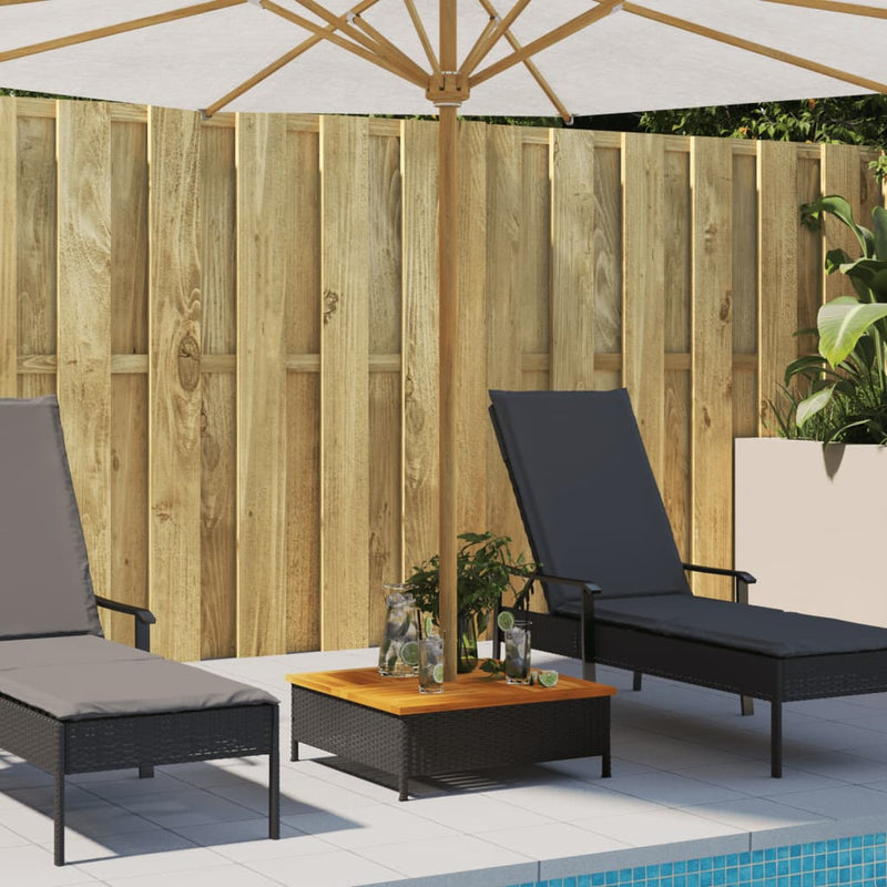 Load image into Gallery viewer, Vidaxl parasolvoetbedekking 70x70x25 cm poly rattan acaciahout zwart