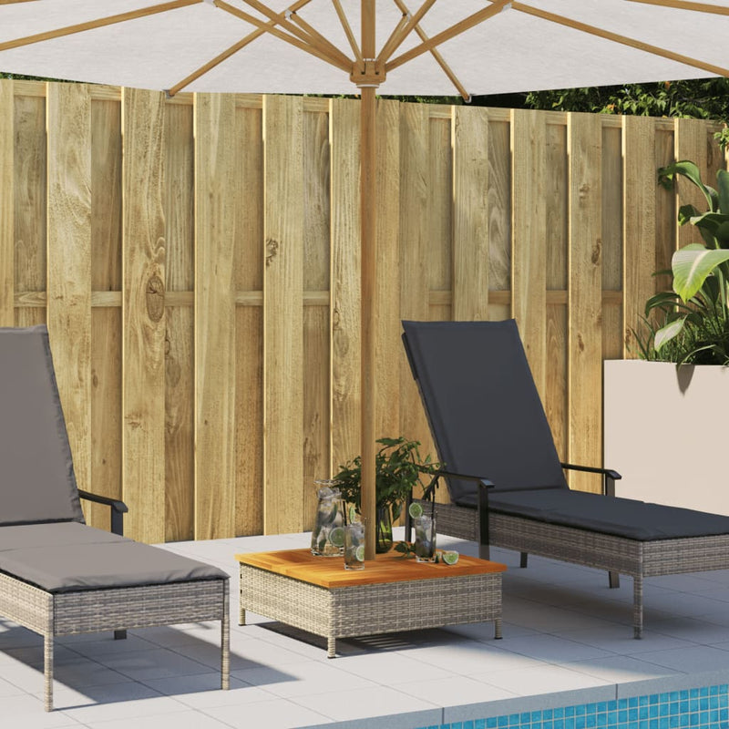 Load image into Gallery viewer, Vidaxl parasolvoetbedekking 70x70x25 cm poly rattan acaciahout grijs