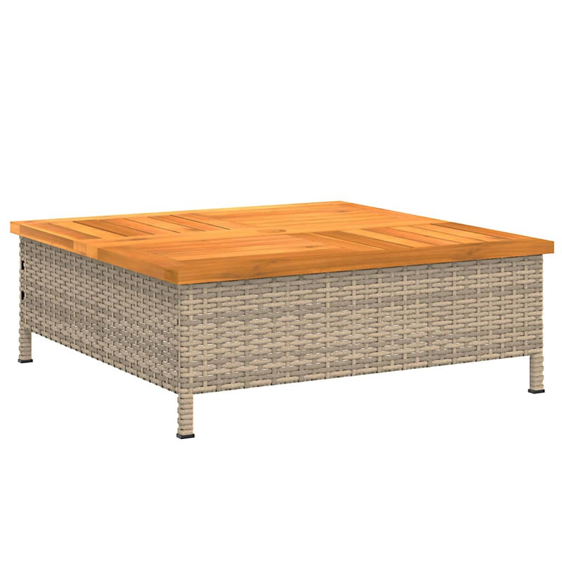Chargez l'image dans la visionneuse de la galerie, Vidaxl parasolvoetbedekking 70x70x25 cm poly rattan acaciahout beige