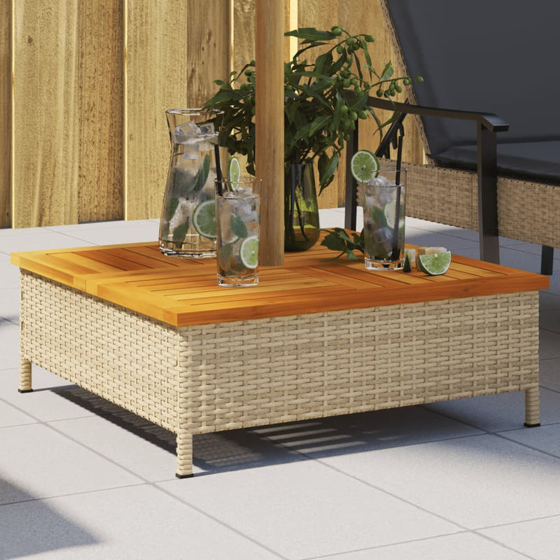 Chargez l'image dans la visionneuse de la galerie, Vidaxl parasolvoetbedekking 70x70x25 cm poly rattan acaciahout beige