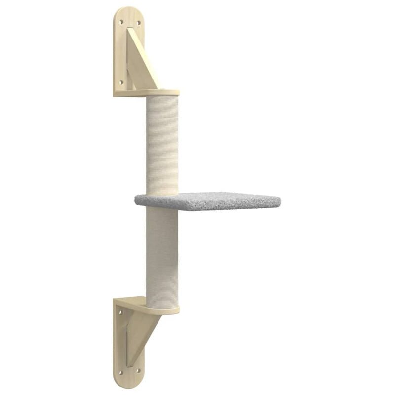 Load image into Gallery viewer, Vidaxl kattenmeubel wandgemonteerd met krabpaal 85,5 cm lichtgrijs
