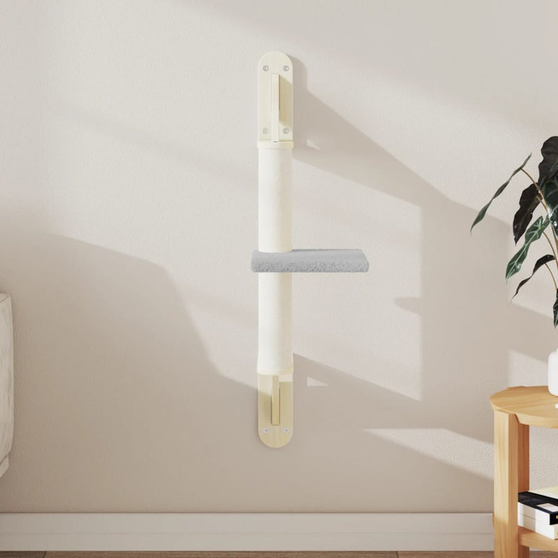 Load image into Gallery viewer, Vidaxl kattenmeubel wandgemonteerd met krabpaal 85,5 cm lichtgrijs