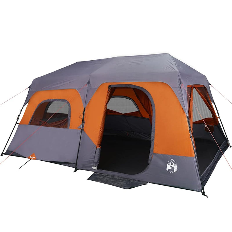 Load image into Gallery viewer, Vidaxl tent 9-persoons waterdicht snelontgrendeling grijs en oranje