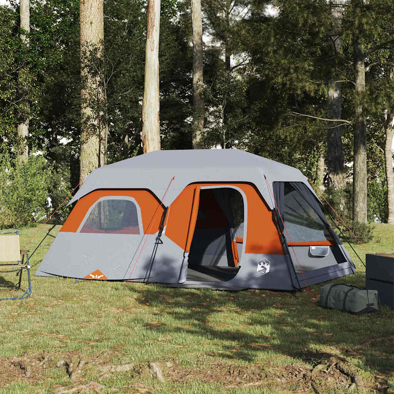 Load image into Gallery viewer, Vidaxl tent 9-persoons waterdicht snelontgrendeling grijs en oranje