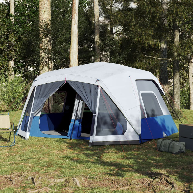 Load image into Gallery viewer, Vidaxl tent met led 10-persoons snelontgrendeling lichtblauw