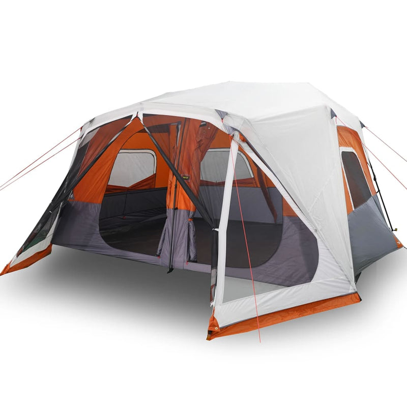 Load image into Gallery viewer, Vidaxl tent met led 10-persoons snelontgrendeling lichtgrijs en oranje