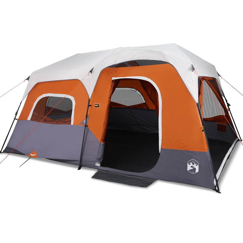 Load image into Gallery viewer, Vidaxl tent 9-persoons waterdicht met led lichtgrijs en oranje