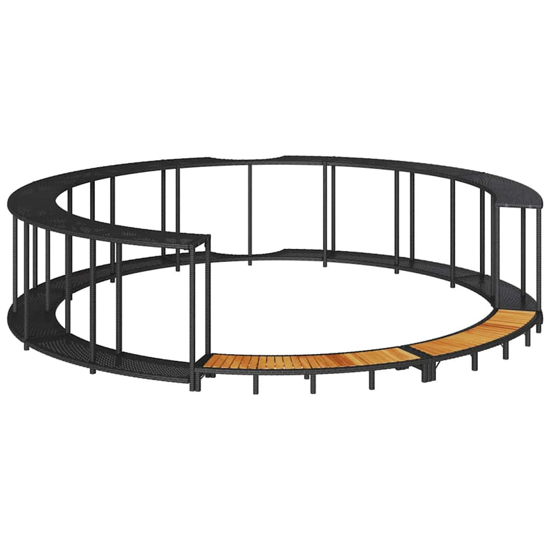 Cargue la imagen en el visor de la galería, Vidaxl hottub surround opbergruimte houten opstapje poly rattan zwart