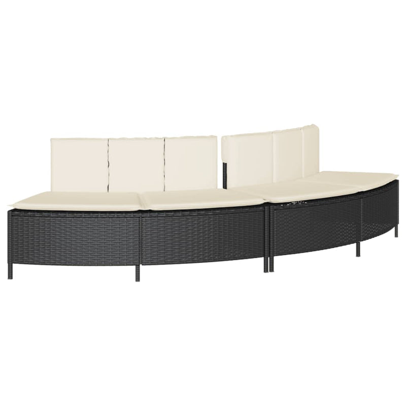 Afbeelding laden in galerijviewer, Vidaxl hottub-bankjes met kussens 2 st poly rattan zwart