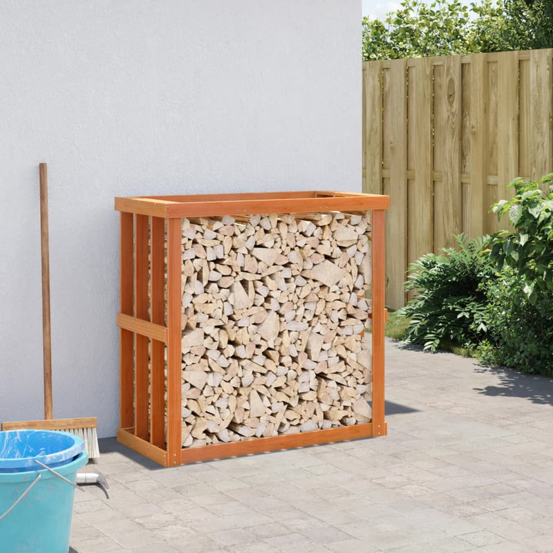 Load image into Gallery viewer, Vidaxl houtblokhouder 108x52x106 cm massief grenenhout wasbruin