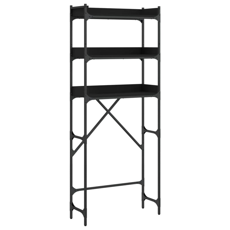 Load image into Gallery viewer, Vidaxl wasmachinekast 67x25x163 cm bewerkt hout zwart