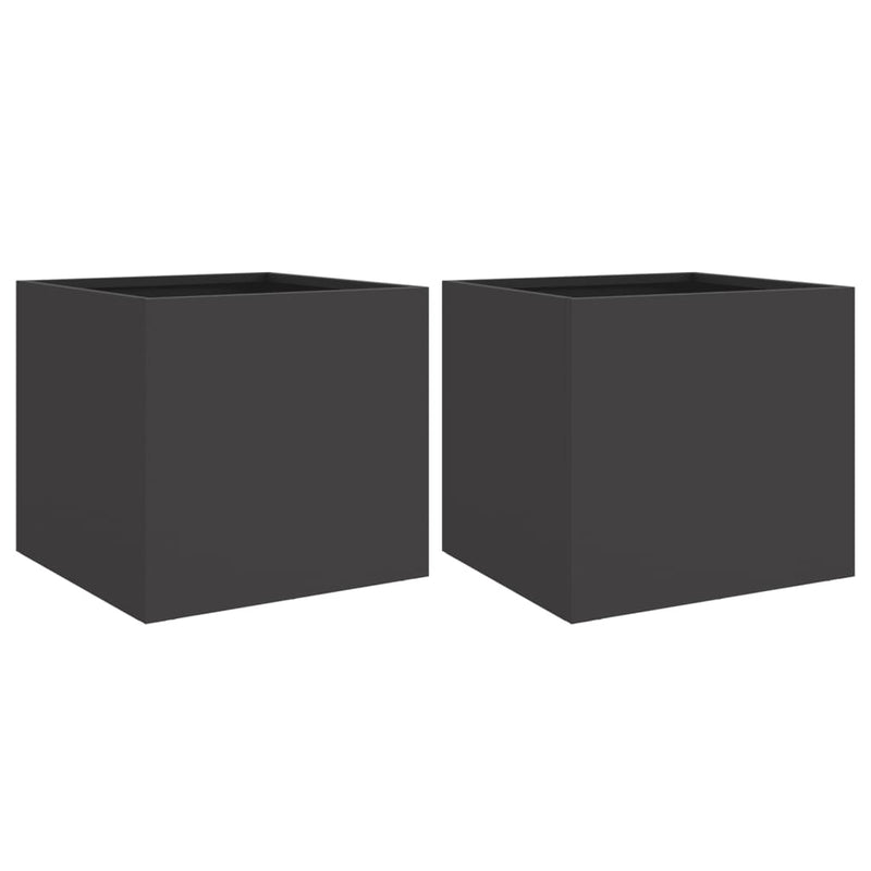 Load image into Gallery viewer, Vidaxl plantenbakken 2 st 32x30x29 cm staal zwart