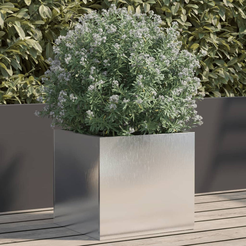 Load image into Gallery viewer, Vidaxl plantenbak 32x30x29 cm roestvrij staal zilverkleurig