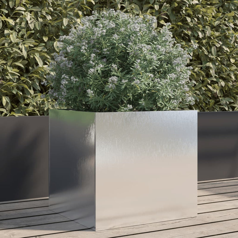 Load image into Gallery viewer, Vidaxl plantenbak 42x40x39 cm roestvrij staal zilverkleurig