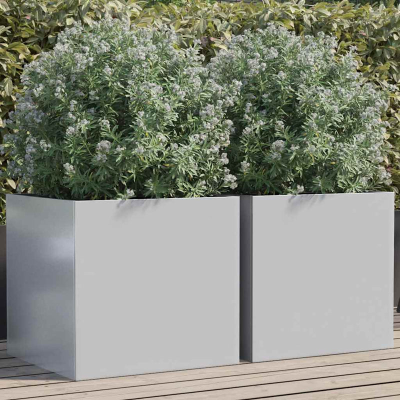 Load image into Gallery viewer, Vidaxl plantenbakken 2 st 49x47x46 cm gegalvaniseerd staal zilverkleur