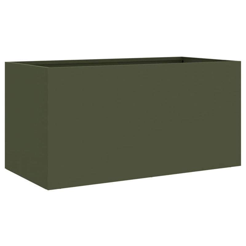 Load image into Gallery viewer, Vidaxl plantenbak 62x30x29 cm staal olijfgroen