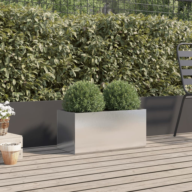 Load image into Gallery viewer, Vidaxl plantenbak 62x30x29 cm roestvrij staal zilverkleurig