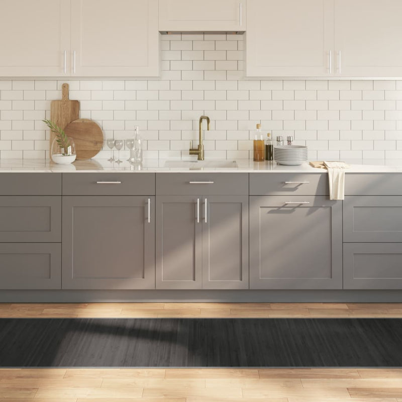 Load image into Gallery viewer, Vidaxl vloerkleed rechthoekig 70x1000 cm bamboe grijs