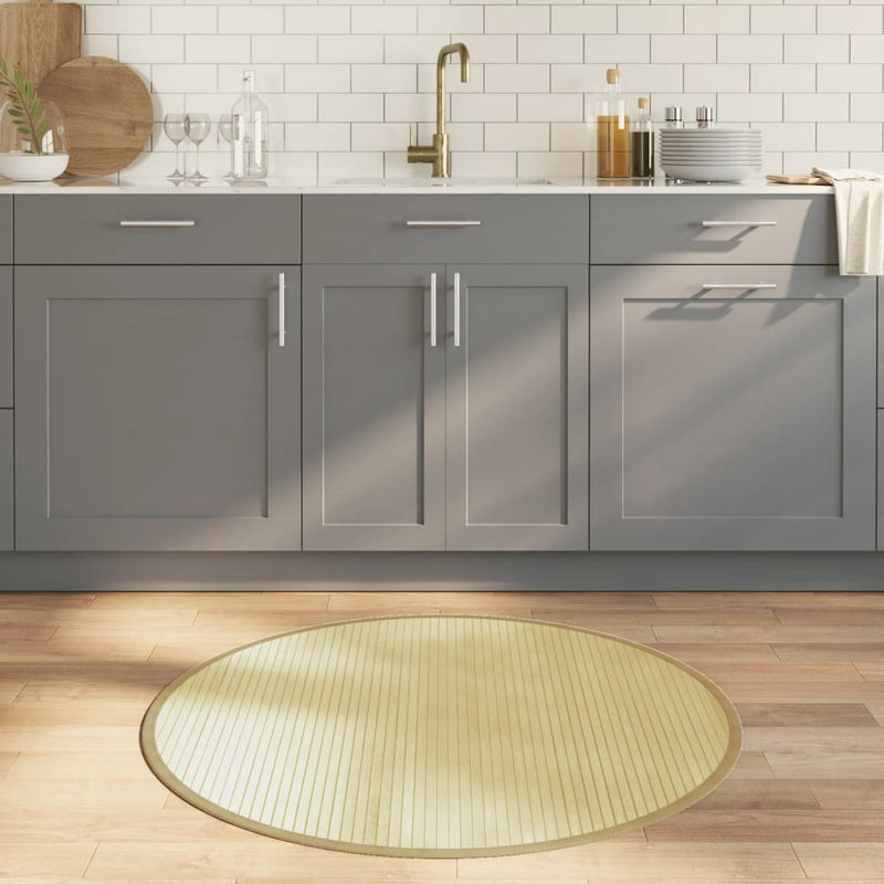 Load image into Gallery viewer, VidaXL Vloerkleed rond 100 cm bamboe lichtnaturel