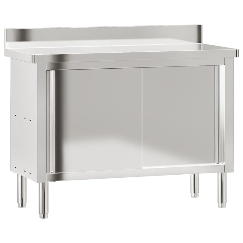 Load image into Gallery viewer, Vidaxl keukenwerktafel met schuifdeuren roestvrijstaal