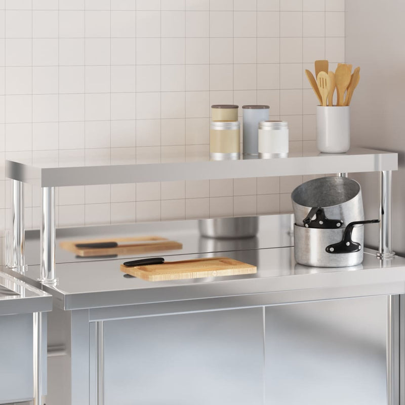 Afbeelding laden in galerijviewer, Vidaxl verhoging voor werktafel 110x30x35 cm roestvrij staal
