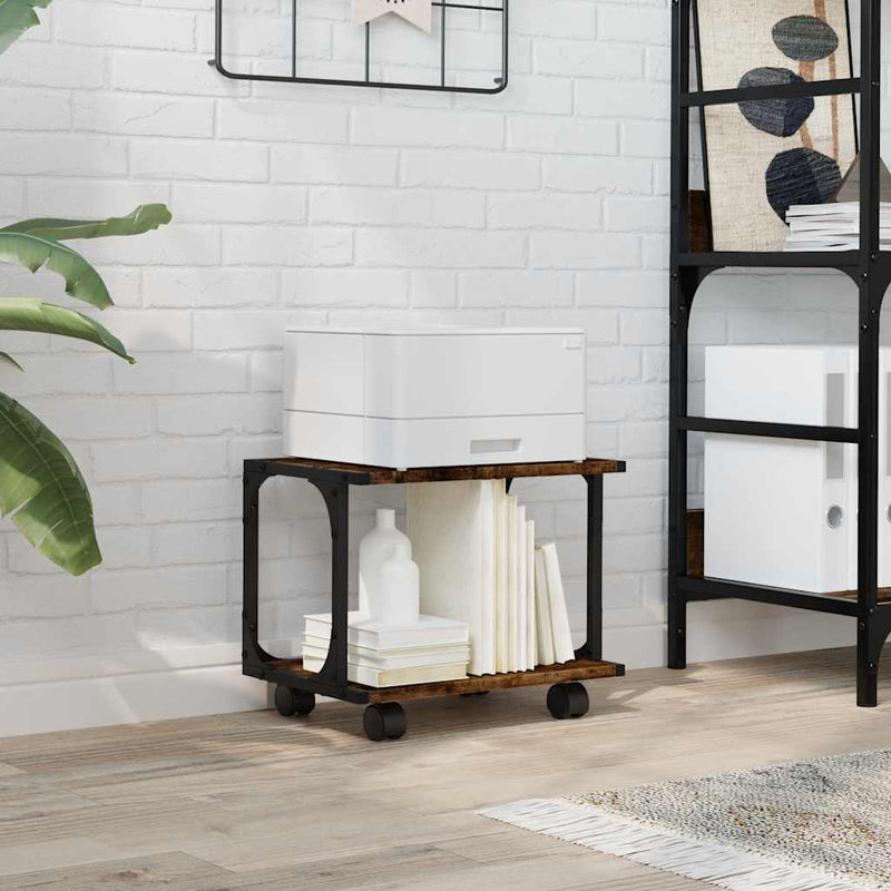 Load image into Gallery viewer, Vidaxl printerkastje 2-laags 41x28x33,5 cm bewerkt hout gerookt eiken