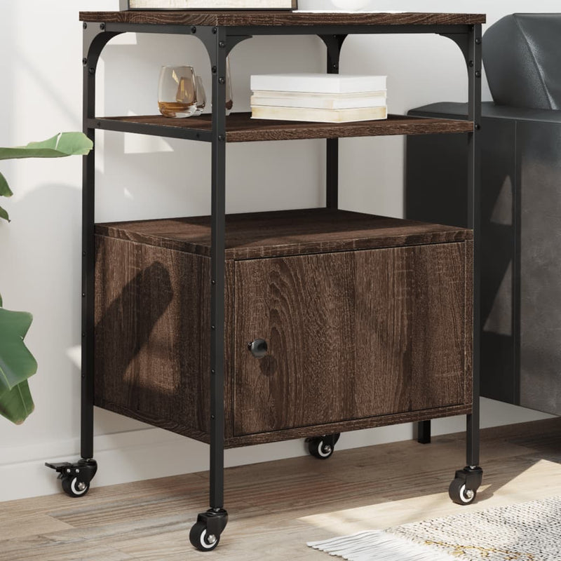 Load image into Gallery viewer, Vidaxl printerkastje 3-laags 50x40x76 cm bewerkt hout bruin eiken