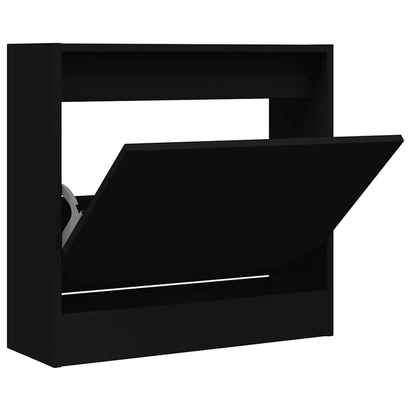 Load image into Gallery viewer, Vidaxl schoenenkast 60x21x57 cm bewerkt hout zwart