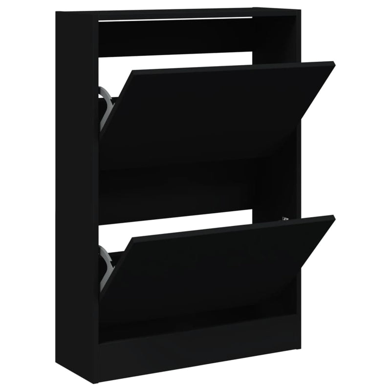Load image into Gallery viewer, Vidaxl schoenenkast 60x21x87,5 cm bewerkt hout zwart