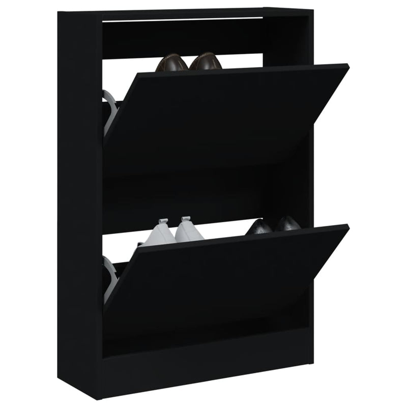 Load image into Gallery viewer, Vidaxl schoenenkast 60x21x87,5 cm bewerkt hout zwart