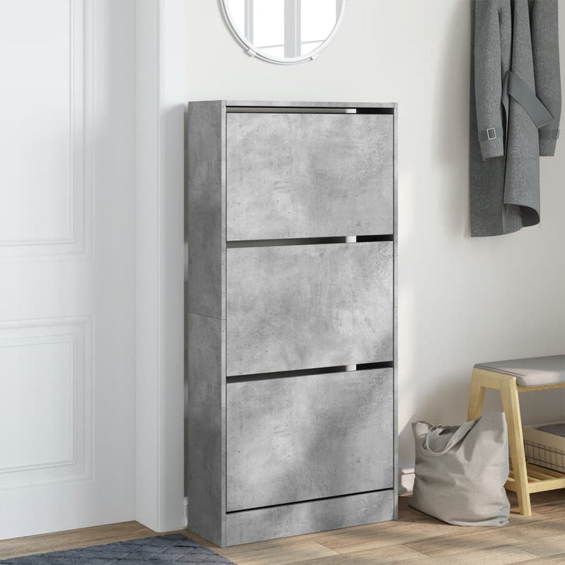 Load image into Gallery viewer, Vidaxl schoenenkast 60x21x125,5 cm bewerkt hout betongrijs