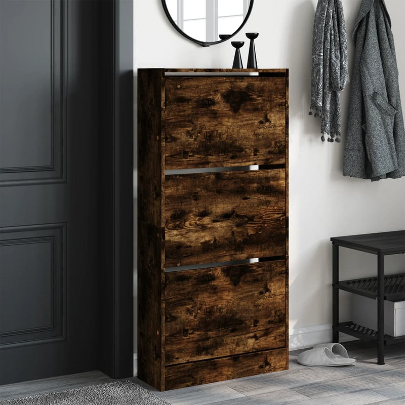 Load image into Gallery viewer, Vidaxl schoenenkast 60x21x125,5 cm bewerkt hout gerookt eikenkleurig