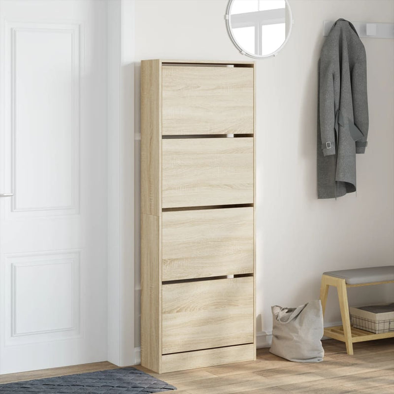 Load image into Gallery viewer, VidaXL Schoenenkast 60x21x163,5 cm bewerkt hout sonoma eikenkleurig