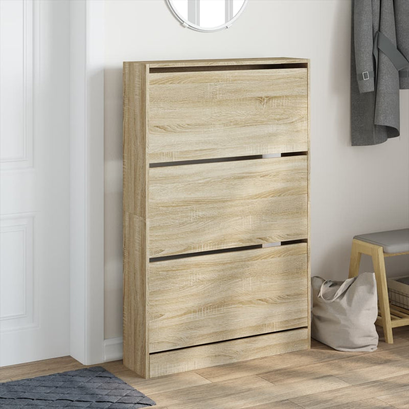 Load image into Gallery viewer, VidaXL Schoenenkast 80x21x125,5 cm bewerkt hout sonoma eikenkleurig
