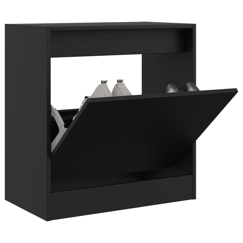 Afbeelding laden in galerijviewer, Vidaxl schoenenkast 60x34x63,5 cm bewerkt hout zwart