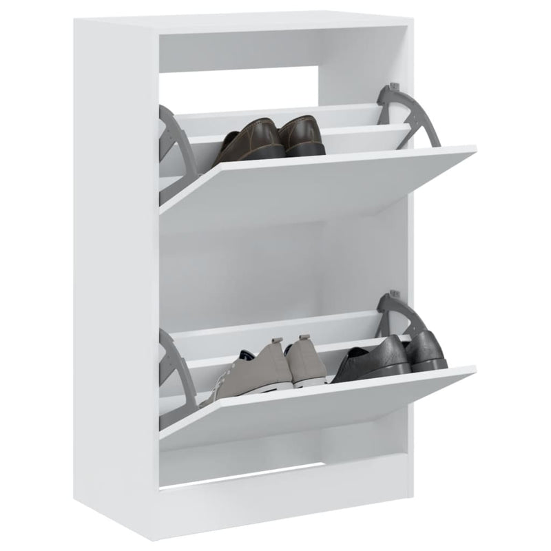 Load image into Gallery viewer, Vidaxl schoenenkast 60x34x96,5 cm bewerkt hout wit