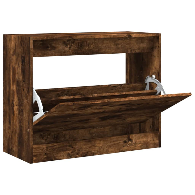 Load image into Gallery viewer, Vidaxl schoenenkast 80x34x63 cm bewerkt hout gerookt eikenkleurig