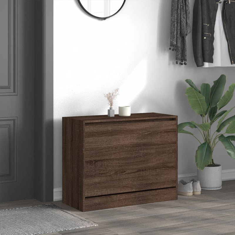 ギャラリービューアに画像をロードする, Vidaxl schoenenkast 80x34x63 cm bewerkt hout bruin eikenkleur