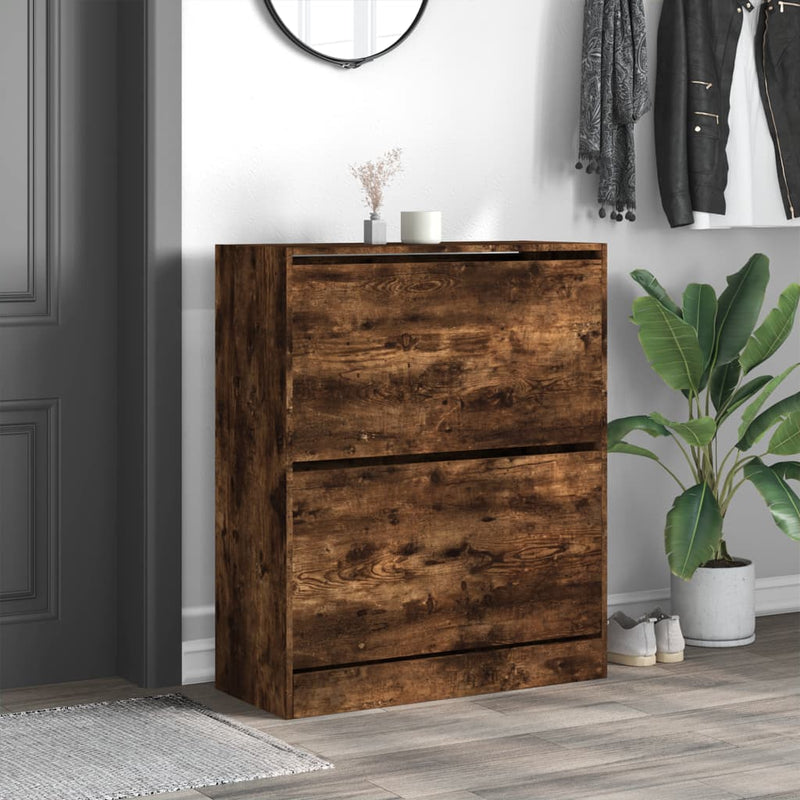 Load image into Gallery viewer, Vidaxl schoenenkast 80x34x96,5 cm bewerkt hout gerookt eikenkleurig
